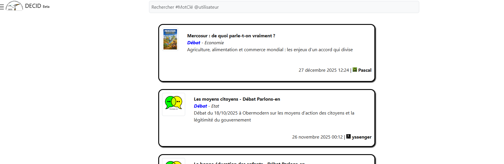 Présentation publique de la plateforme decid.net